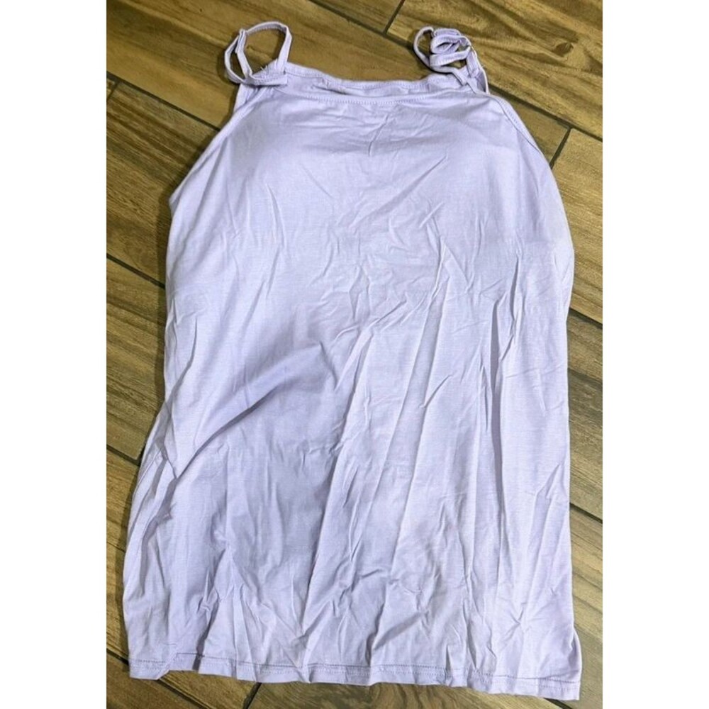 Built-In Bra Cami Tank Top Size XL Purple Square Neck plus size